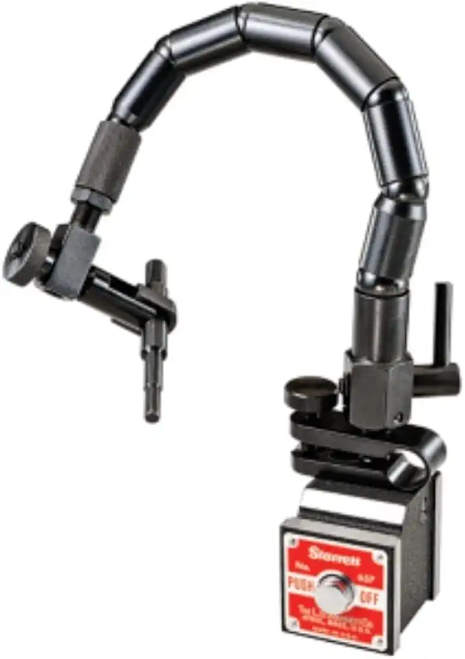 Starrett Magnetic Base Indicator Holder, High Precision, Adjustable Arm, Strong Magnetic Grip, for Machinists & Engineers, Versatile Positioning - 657TW