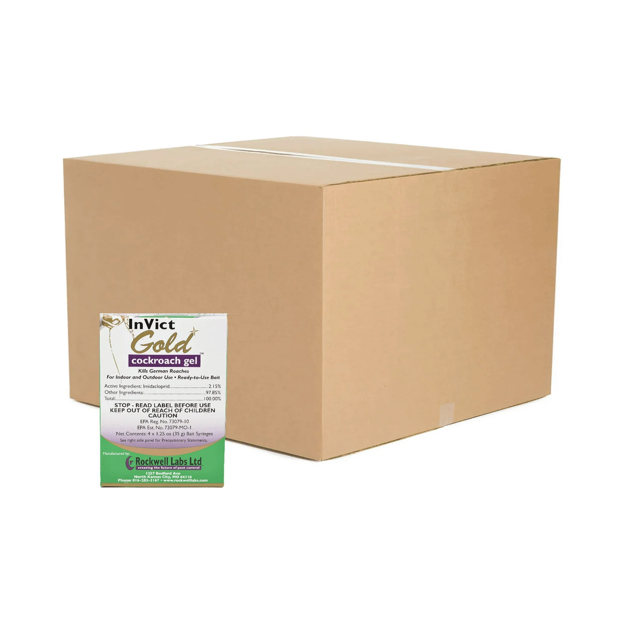 InVict Gold Cockroach Gel - Case of 12 Packs (48 x 35g Tubes) by Rockwell Labs