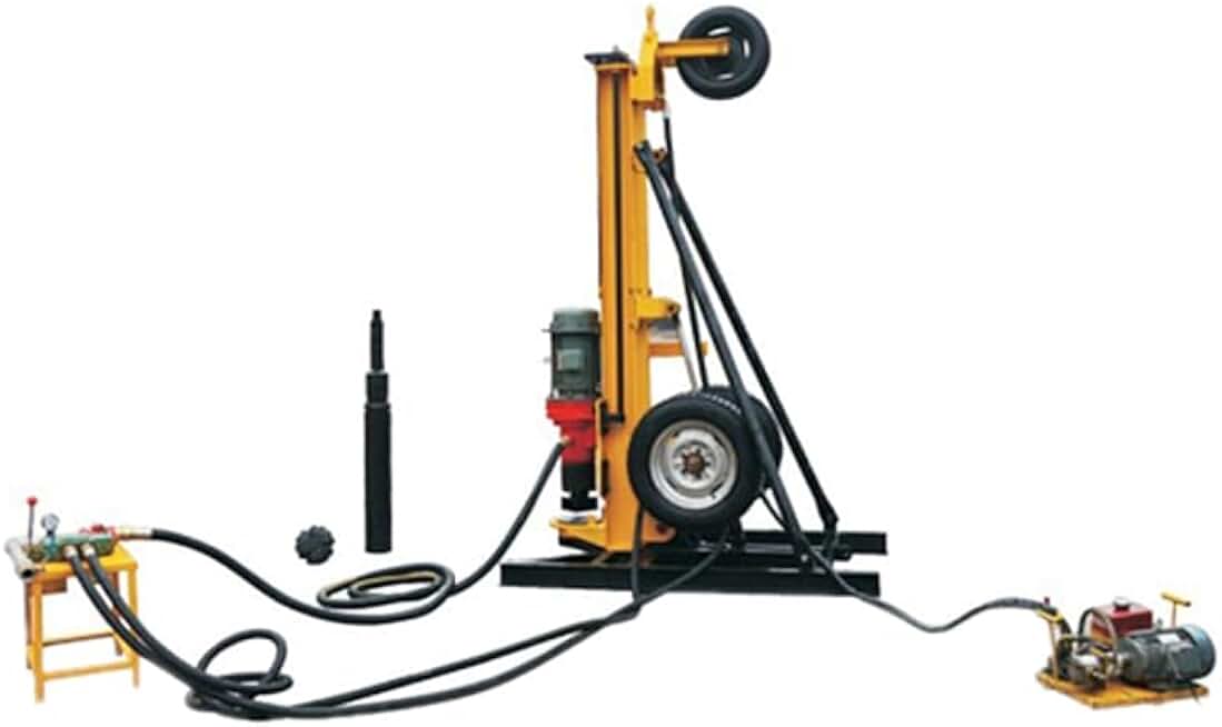 Wheeled Traction Water Well Drilling Rig for Rock Coring, Exploration Drilling Rig Engineering Deep Well Drilling Equipment