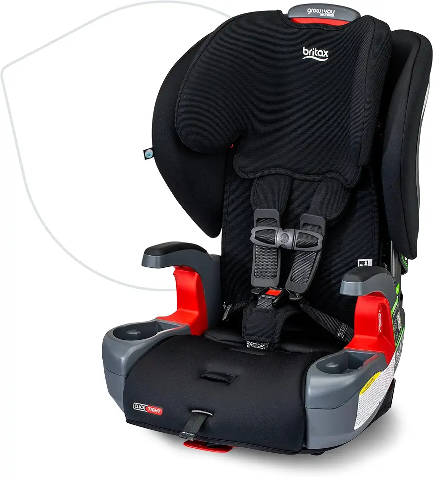 Britax Grow with You ClickTight Harness-2-Booster Car Seat, 2-in-1 High Back Booster, Black Contour