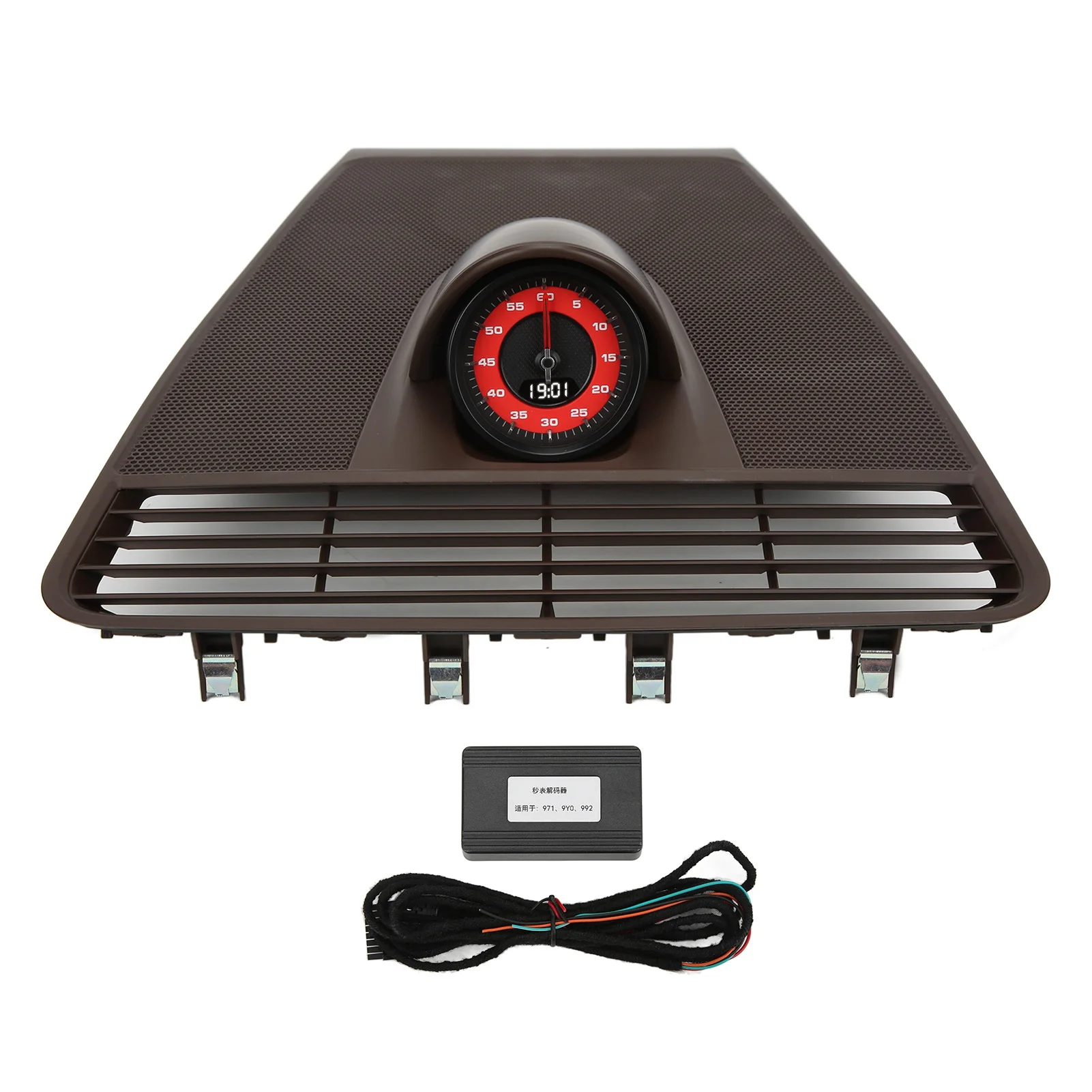 Panamera 2017-2020 Red Dashboard Panel Clock Cover Brown Trim Replacement 971 858 122 A