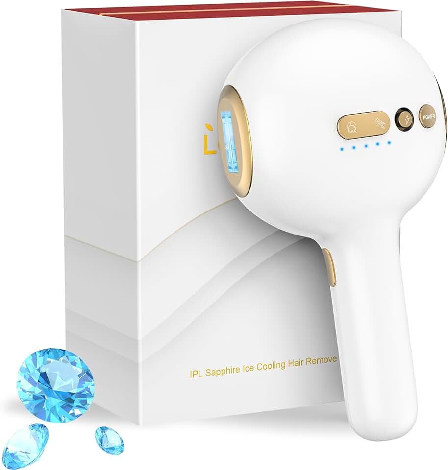 Laser Hair Removal, IPL Laser Hair Removal for Women and Men, 32°F Sapphire Ice Cooling System, Laser Hair Removal Device at Home, Almost Permanent Painless Whole Body Hair Removal