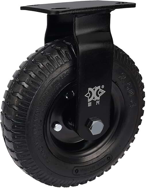 1 Pcs 8-inch Rubber Fixed Caster Wheel Air Hotel Lobby Luggage Cart Factory Direct Selling