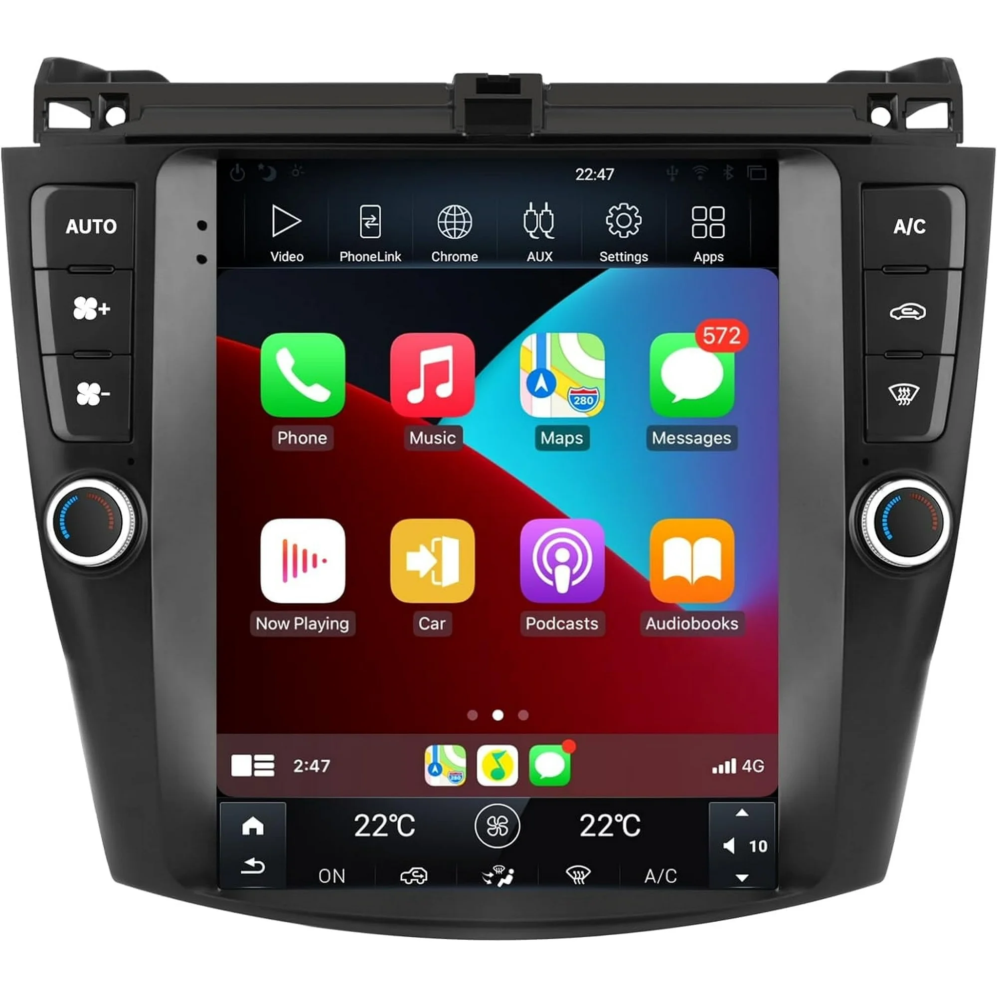 Awesafe 9.7 Inch Car Stereo Radio Compatible for Honda Accord 2003-2007,Android 12 Head Unit T Style with Wireless CarPlay Android Auto GPS/FM/WiFi/USB/SWC