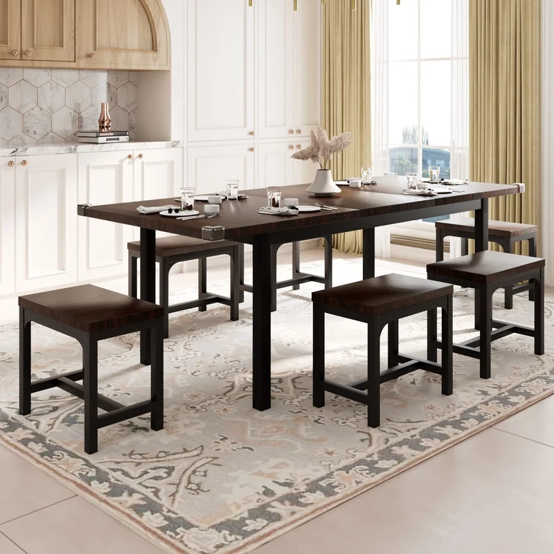 iPormis Dining Table Set, 7-Piece Extendable Table from 63