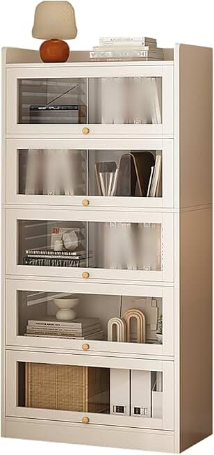 Display Cabinet Acrylic Display Case Bookcase Modern, Dustproof Storage Box, with Flip Up Door, Living Room Showcase, Display Cabinet, Safe and Healthy (Size : 5layer)