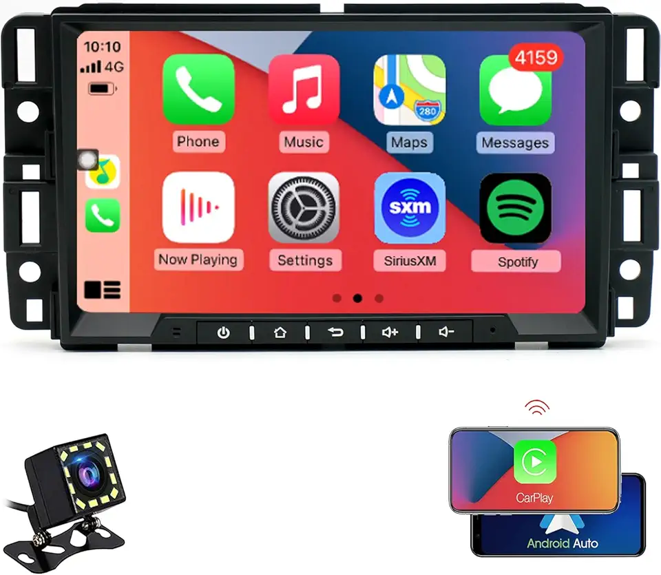 for Chevrolet Chevy Avalanche Suburban Traverse Radio Upgrade 2007-2013,Android 13 Stereo Replacement,Steering Wheel Control,Build in Wireless carplay Android Auto,Free Camera
