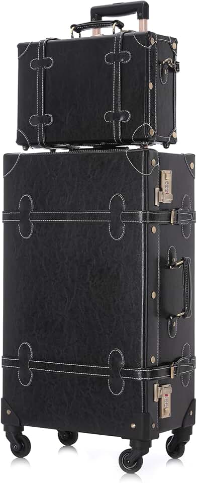 UNIWALKER 2 Piece Vintage Suitcase Set, 24