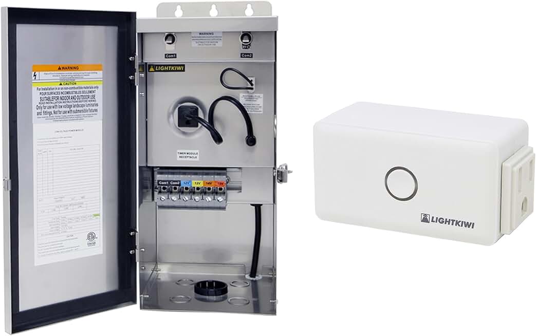 600 Watt Multi-Tap (12V-13V-14V-15V) Low Voltage Landscape Lighting WiFi Transformer, Weatherproof for Pathway, Spotlight and Outdoor Landscape Lighting, ETL Listed