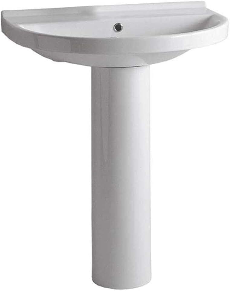China Series Tubular Pedestal Sink with U-Shaped Bowl and No Faucet Hole