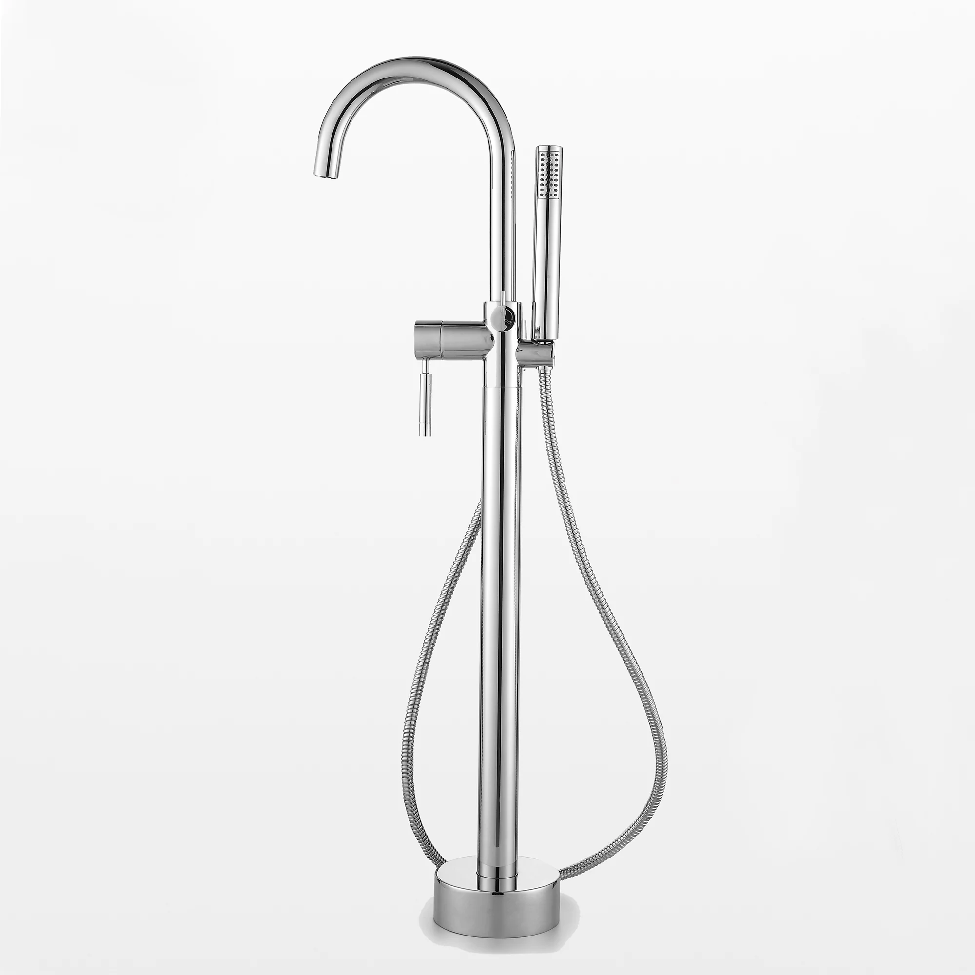Ove Decors Athena Single-Handle Floor-Mounted Roman Tub Faucet with Hand Shower in Chrome