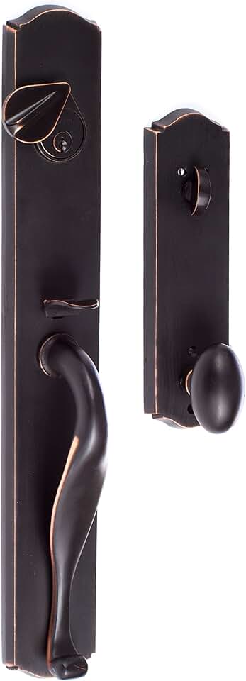 SURE-LOC WS507-SR 11P Entry Rustic Series Wasatch Handleset with Slickrock Knob Interior Trim, Vintage Bronze
