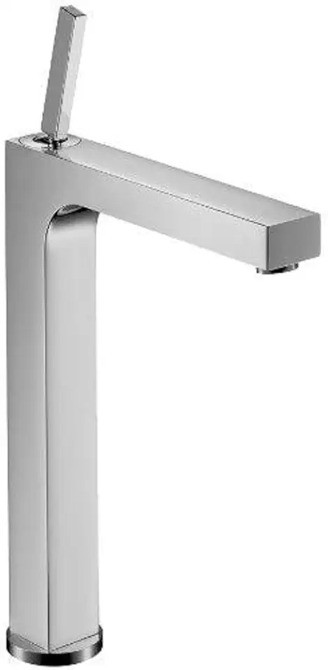AXOR Citterio Modern Minimalist Hand Polished 1-Handle 1 15-inch Tall Bathroom Sink Faucet in Chrome, 39020001