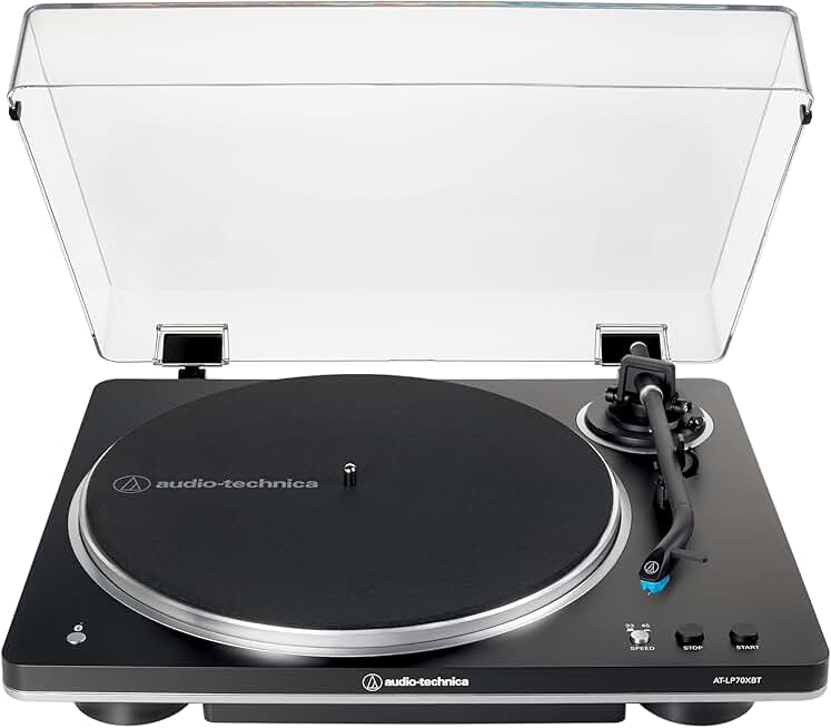 Audio-Technica AT-LP70XBT-BS Wireless Turntable, Black/Silver