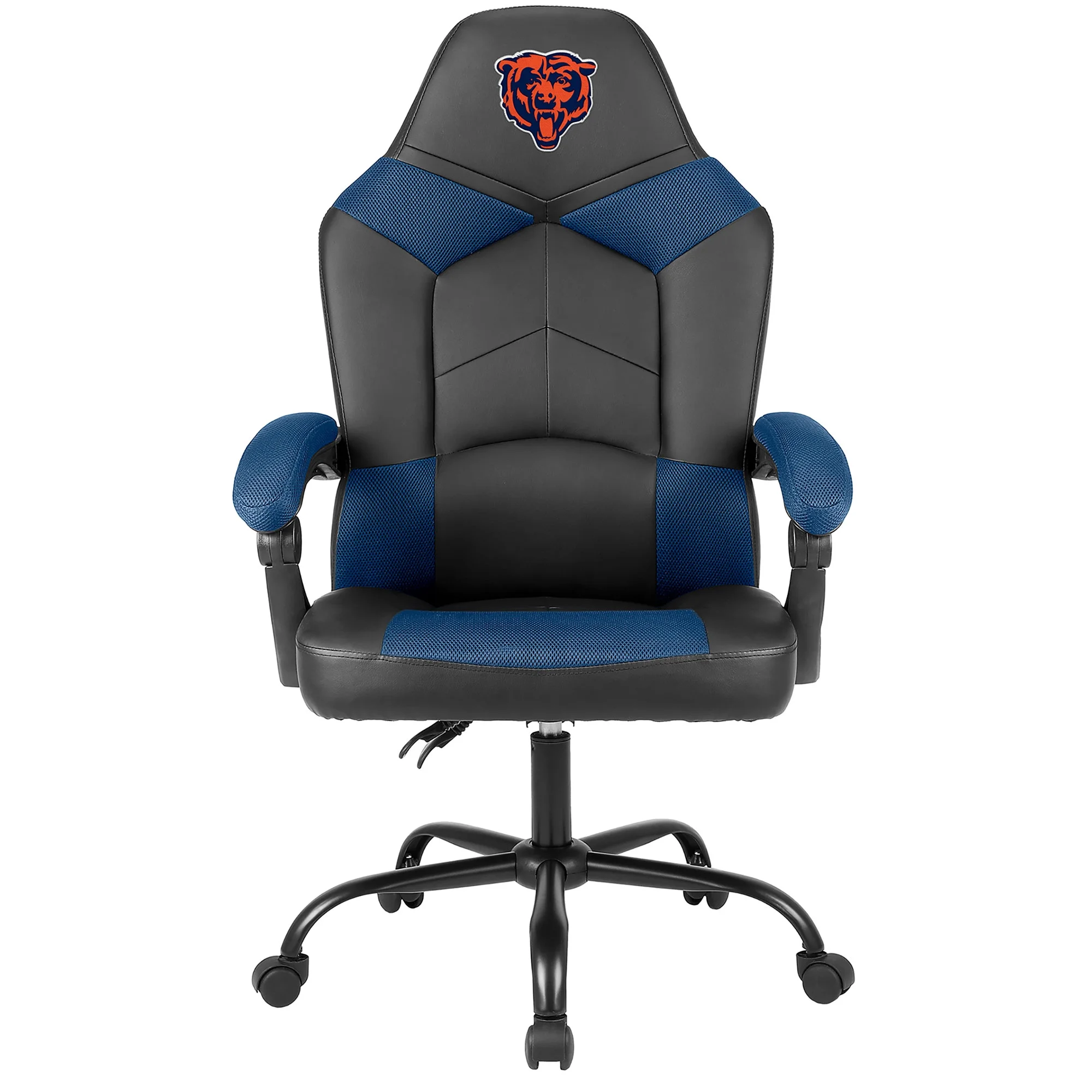 Imperial Adjustable Oversized Vinyl High-Back Office Task Chair, NFL Chicago Bears, Black/Blue