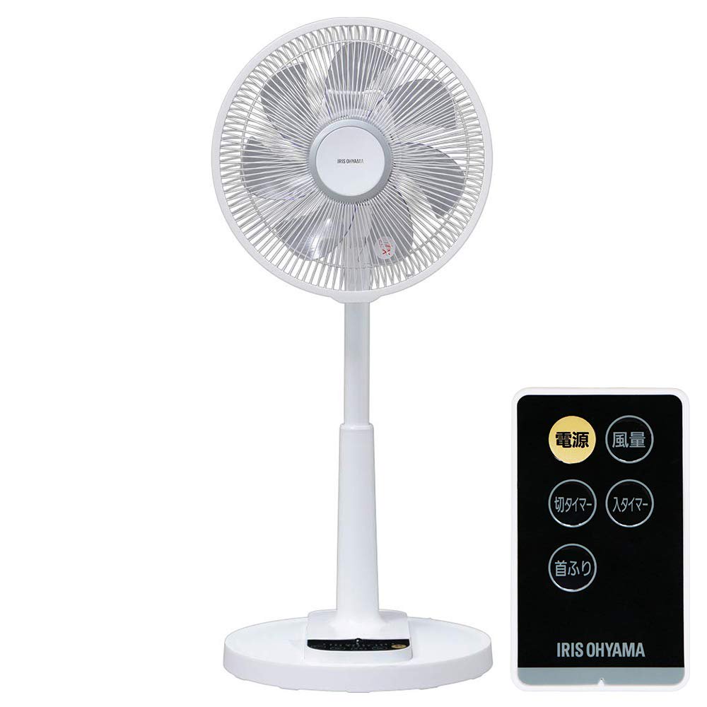 Iris Ohyama Fan, 7 Blades, Soft Airflow, Oscillating, 4 Levels of Air Volume, Quiet, DC Motor, with Timer, Remote Control, Ventilation, Living Fan, White LFD-306L