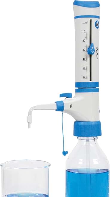 United Scientific™ Jade™ Bottle Top Dispenser (5-60ml) - Chemical Compatible Bottle Dispenser