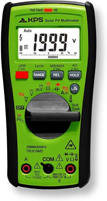 KPS DMM4500PV Solar Digital Multimeter with TRMS and Bluetooth