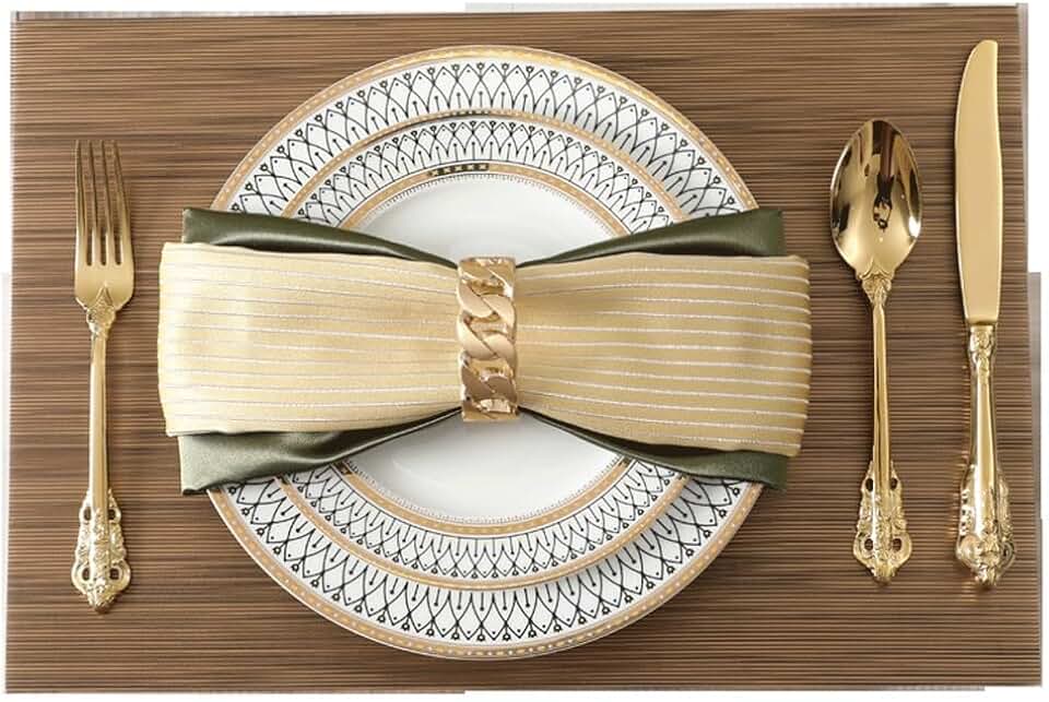 Striped Leather Western Placemat Waterproof Oil Insulation Mat Model Room Placemat