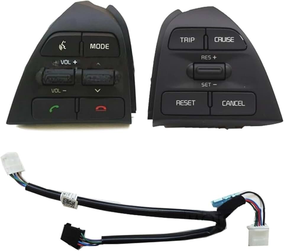 967001Y500 Cruise Control Volume Music Button and Wire Steering Wheel Button Compatible with KIA PICANTO Morning 2015 2016 2017
