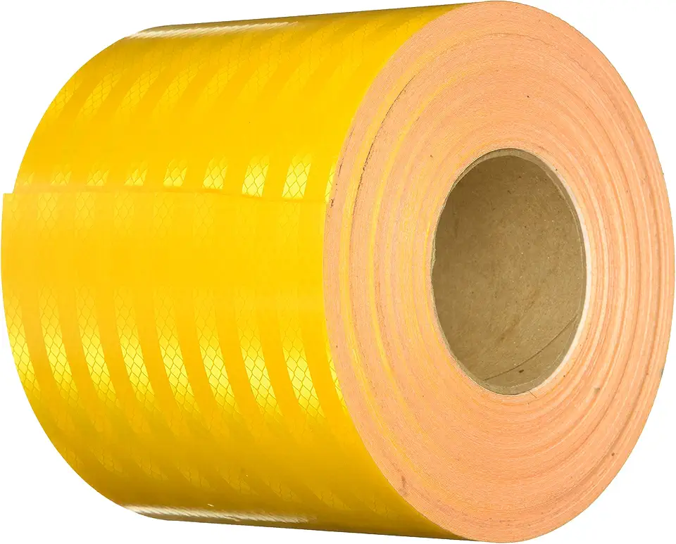 TapeCase 3M 3431 Yellow Micro Prismatic Sheeting Reflective Tape – 6 in. x 150 ft. Non Metalized Adhesive Tape Roll. Safety Tape, 6-50-3431