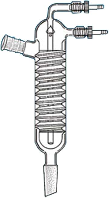 5971-124 Series Friedrich Condenser with #7 Safe Hose Connector for 1/4in ID Tubing, 24/40 Top, 45/50 Bottom