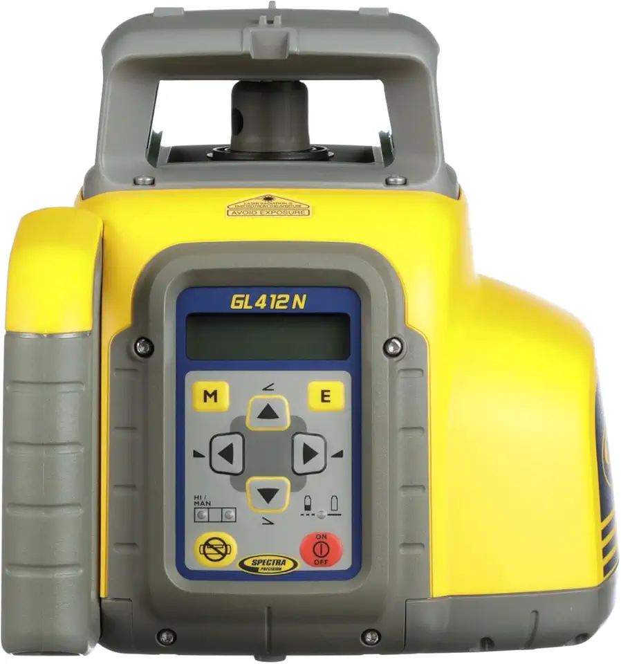 GL412N Single Grade Laser Level, Automatic Self-Leveling with HL760 Receiver and Clamp, Radio Remote Control, Rechargeable Batteries, Charger, Case