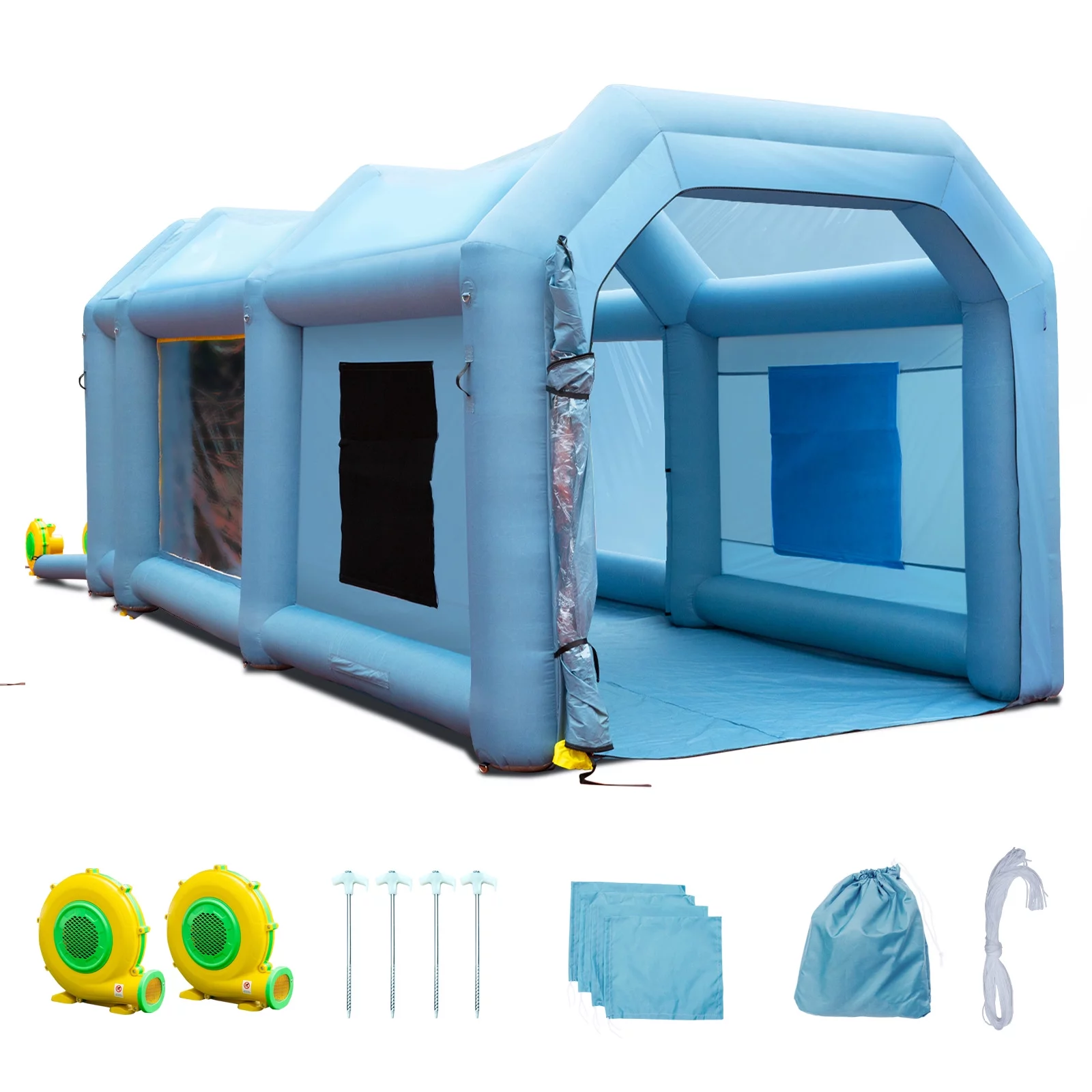 BENTISM Inflatable Paint Booth 20x10x8ft Inflatable Spray Booth Car Paint Tent with 480W+750W Filter System Blower