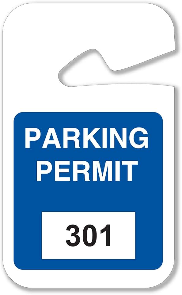 Brady 96264, Rearview Mirror Hanging Tags Stock Parking Permits, Blue 301 - 400, 2 3/4