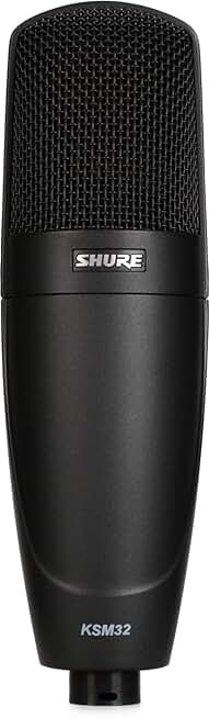 KSM32 Cardioid Condenser Microphone - Embossed Single-Diaphragm Side-Address Mic with Extended Frequency Response for Highly Critical Studio Recording and Live Sound Productions - Charcoal