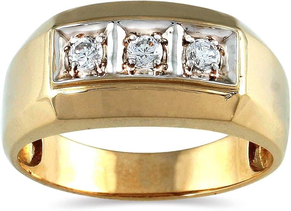 1/4 Carat TW Men's Diamond Ring in 10K Yellow Gold