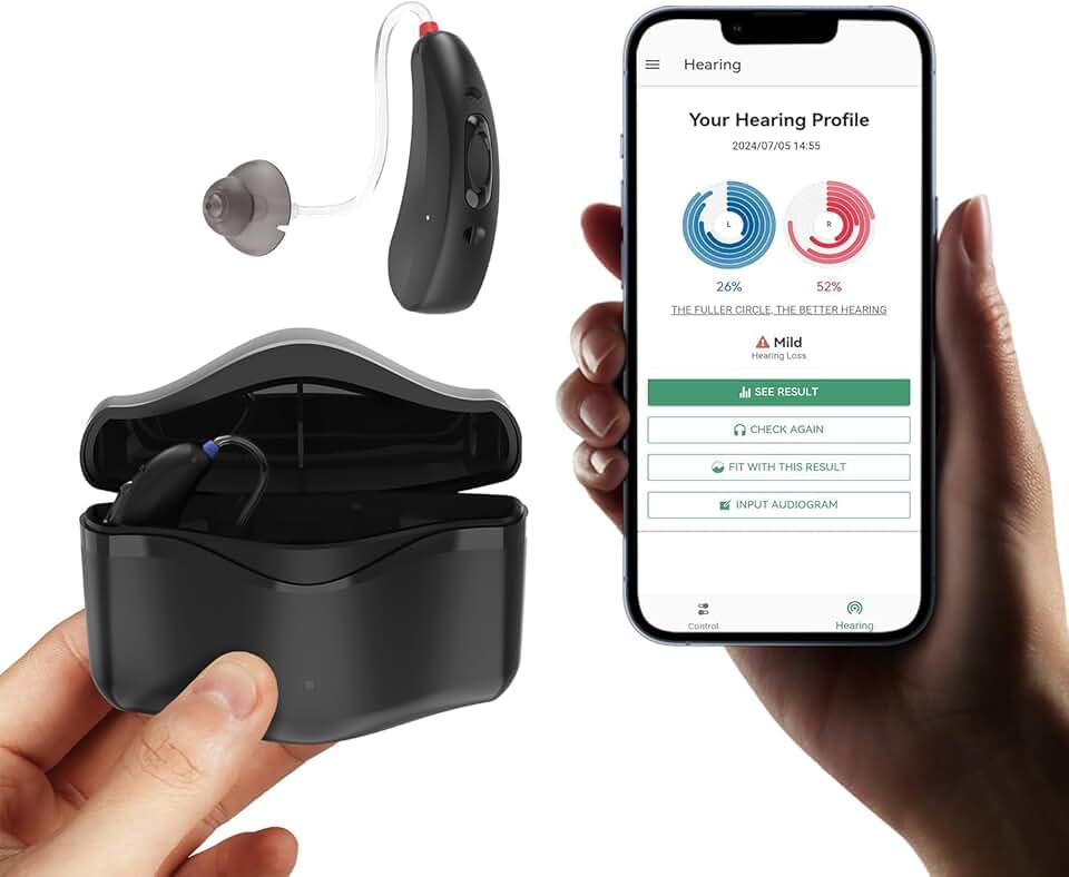 VODESON Advanced Bluetooth Hearing Aids for Seniors-Rechargeable, 16-Channel WDRC DSP, Intelligent Noise Reduction,Music&Phone Compatible,FSA/HSA Eligible,OTC Devices for Mild to Moderate Hearing Loss