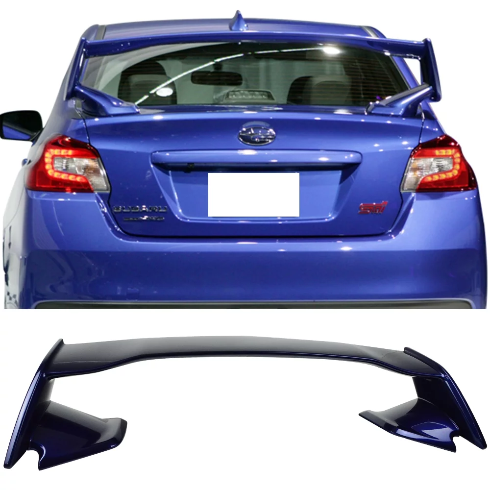Ikon Motorsports Compatible with 12-16 Impreza 4Dr & 15-21 Subaru WRX / STI Style ABS Trunk Spoiler Painted #K3X Lapis Blue Pearl