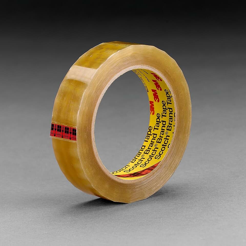 3M Scotch Light Duty Packaging Tape 681 Clear Moisture Chemical Resistant, 1 in x 72 yd, 36 per case