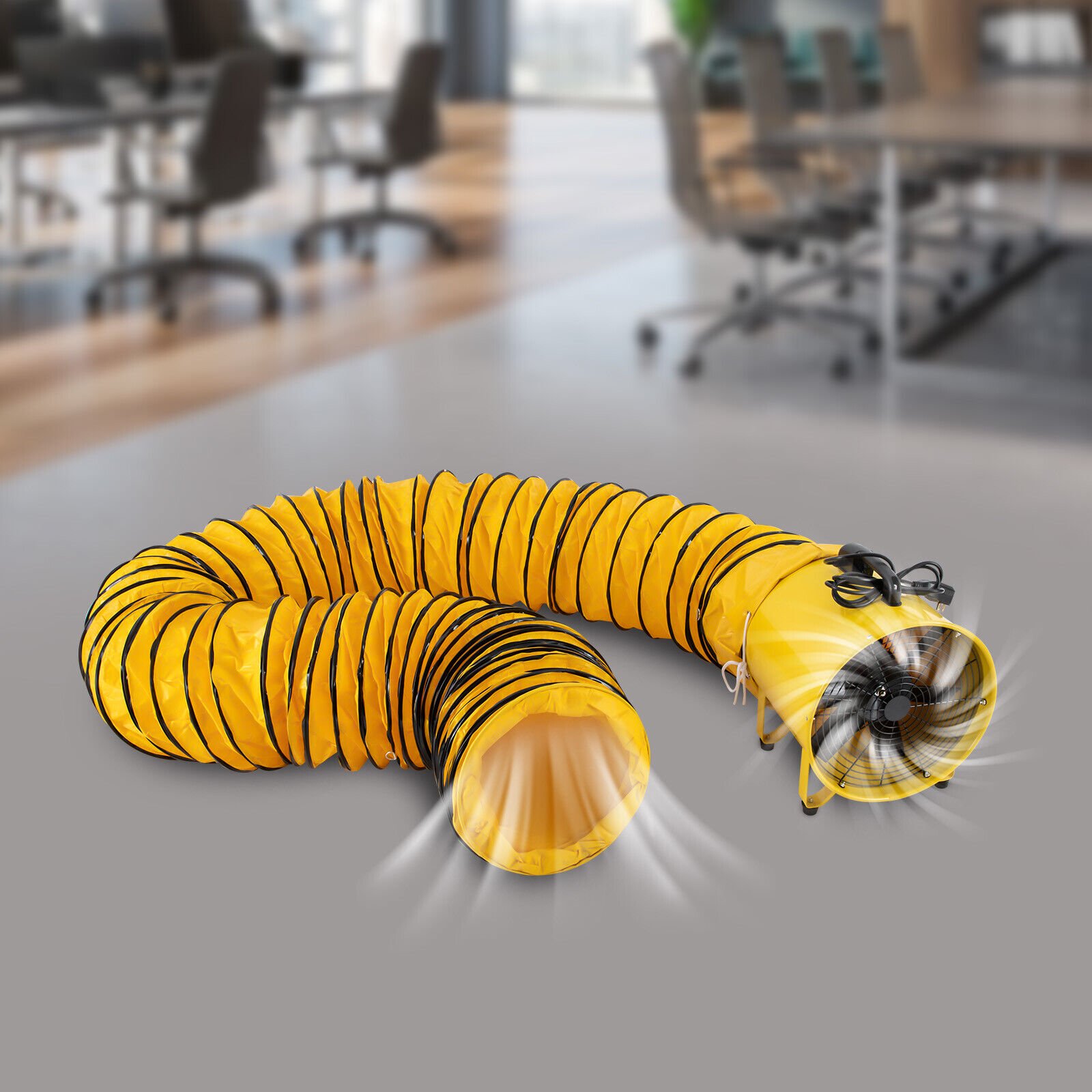 16-Inches Utility Blower Exhaust Fan 1100W 2160 & 3178 CFM High-Velocity Portable Ventilator, Low Noise w/32.8ft Duct Hose, Fume Extractor for Home and Job Site