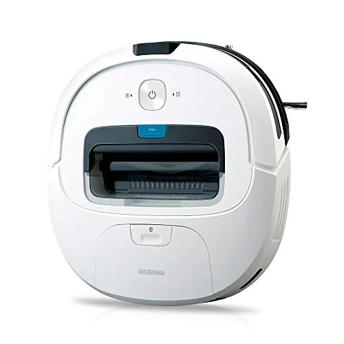 Iris Ohyama IC-R01-W Robot Vacuum Cleaner Wet Wipe Automatic Charging Fall Prevention Collision Prevention Reservation Function with Remote Control