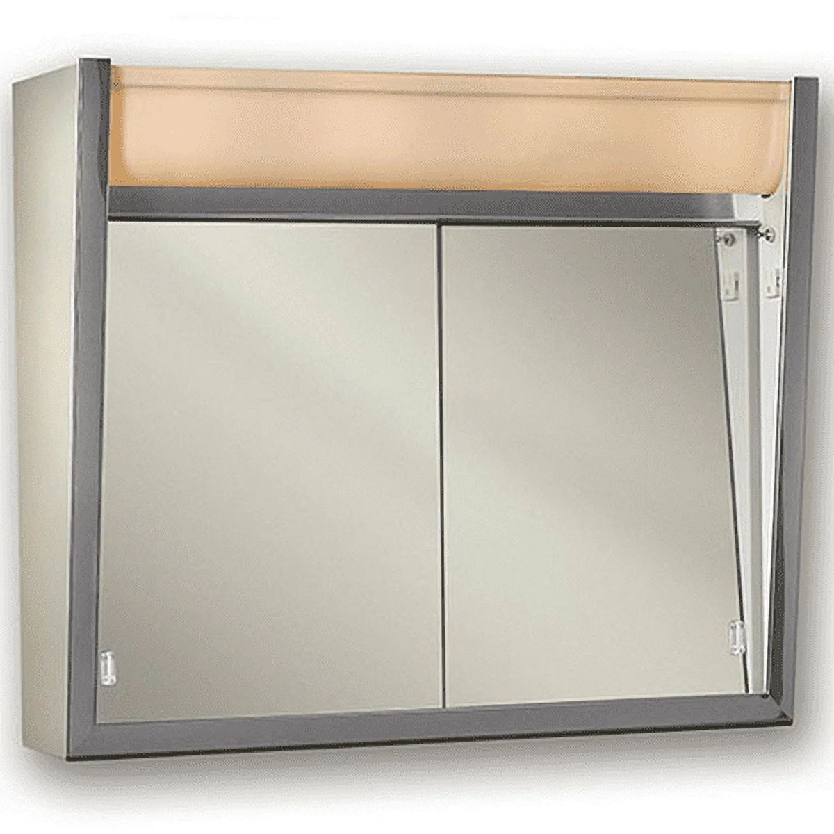 Jensen 124LP Ensign 2-Door Medicine Cabinet, Stainless Steel, 24-Inch by 23-Inch