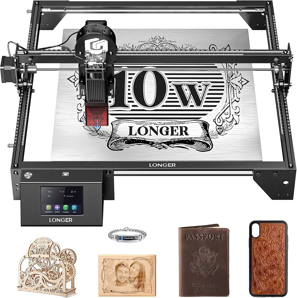 LONGER Laser Engraver Ray5 10W, 60W DIY Laser Cutter and Laser Engraving Machine with 3.5