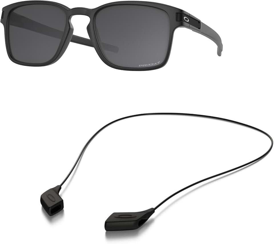 Oakley OO9358 Sunglasses Bundle: OO 9358 935818 Latch Squared/A and Small Black leash Accessory kit