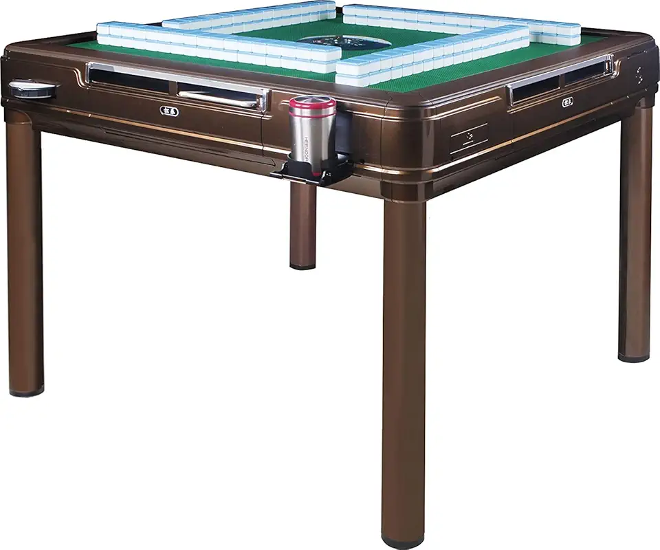 Solor Automatic Mahjong Table with 4 USB Chargers - 56 mm Tiles (Blue & Green) & 1 Cloth Cover Mah Jongg 四川麻将108张专用不适用其他玩法
