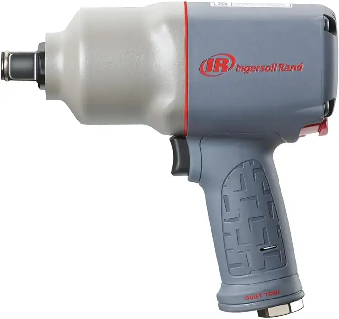 Ingersoll Rand 2145QiMAX 3/4” Drive Air Impact Wrench – Quiet Technology, 1,350 ft-lbs Powerful Reverse Torque Output, 7 Vane Motor, Steel Hammer Case, Gray