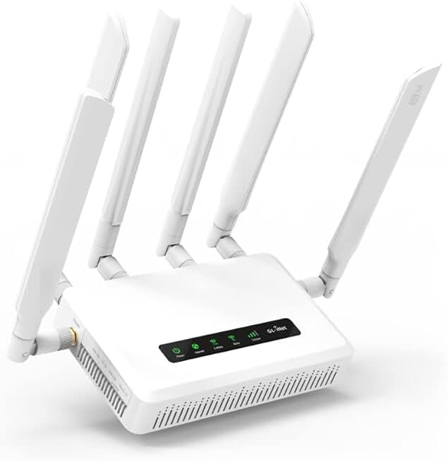 GL.iNet GL-X3000 (Spitz AX) 5G NR AX3000 Cellular Gateway Router, Wi-Fi 6, Detachable Antennas, Dual-SIM, RV, T-Mobile & AT&T IoT Device Certified