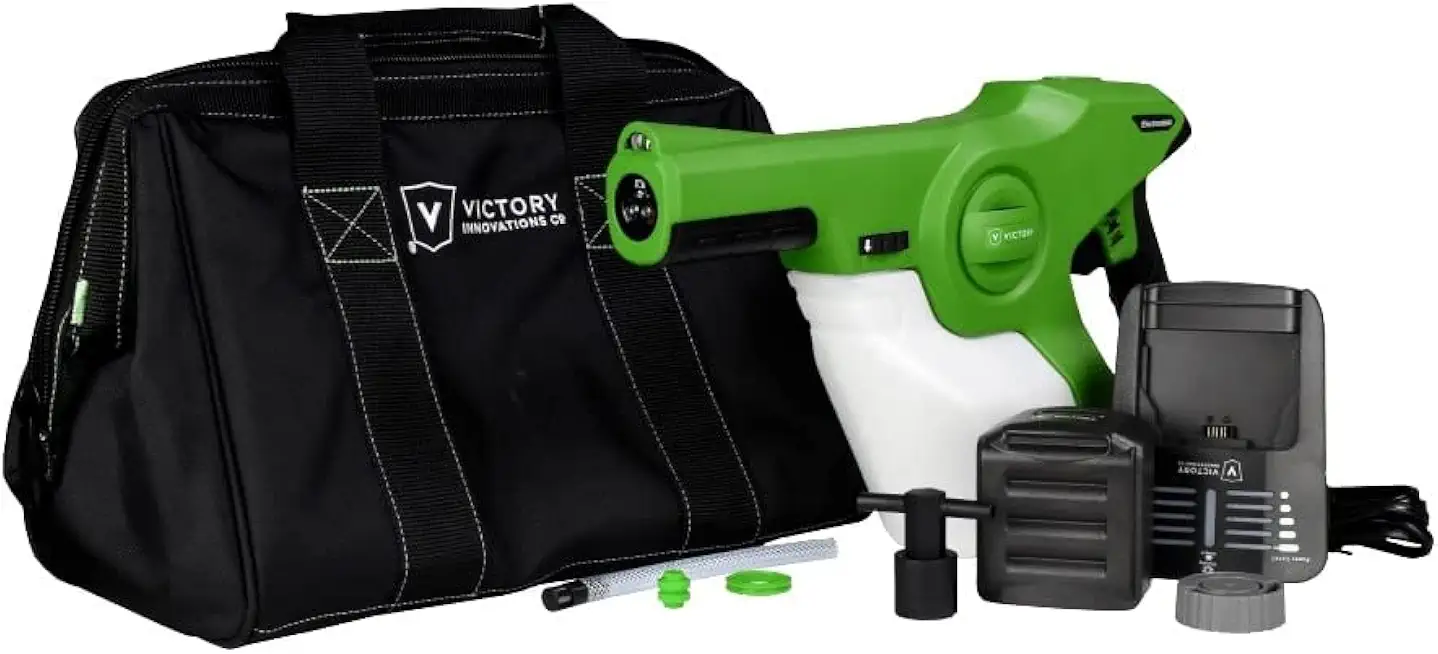 Victory Innovations Cordless Electrostatic Handheld Sprayer for Disinfectants and Sanitizers, 360° Coverage, 3-in-1 Nozzle, Easy Fill Tank Covers 2,800 Sq Ft, Green, 33.8 Fl Oz (Pack of 1), (VP200ESK)