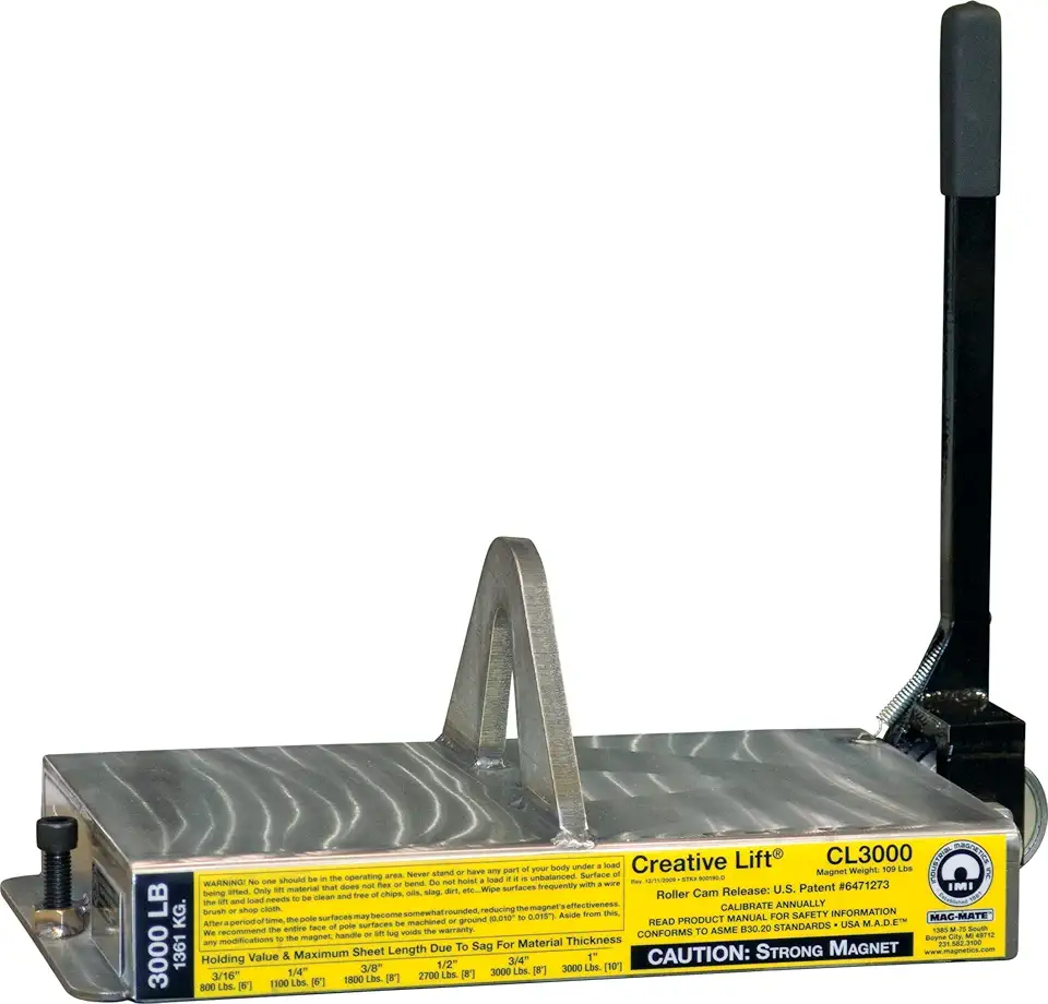 MAG-MATE CL3000 Creative Lift Magnet, Heavy-Duty Magnet with 3 to 1 Lift Safety, Powerful Magnet with 3000 lbs. Lifting Capacity