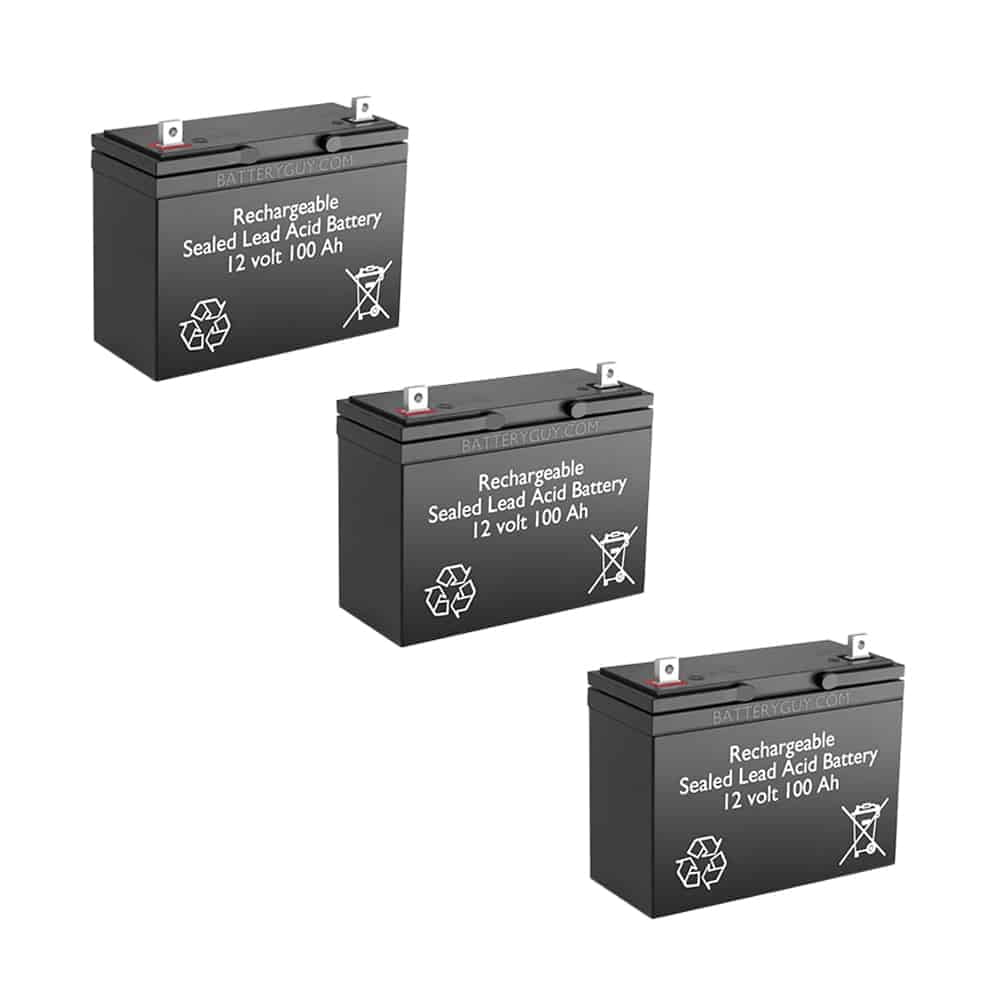 BatteryGuy MotorGuide 5109V replacement 12V 100Ah battery - BatteryGuy brand equivalent (Qty of 3)