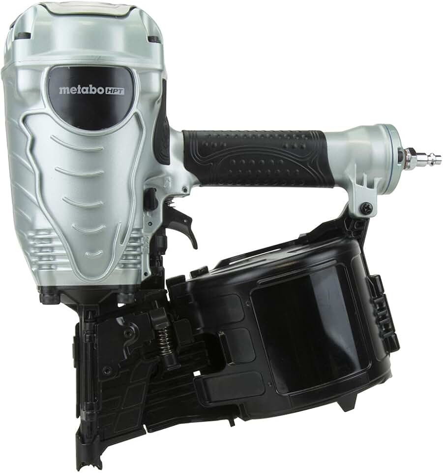 Metabo HPT Coil Framing Nailer | Pneumatic, 1-3/4-Inch up to 3-1/2-Inch | Wire Collated Coil Framing Nails | Tool-less Depth Adjustment | 5-Year Warranty | NV90AG(S)