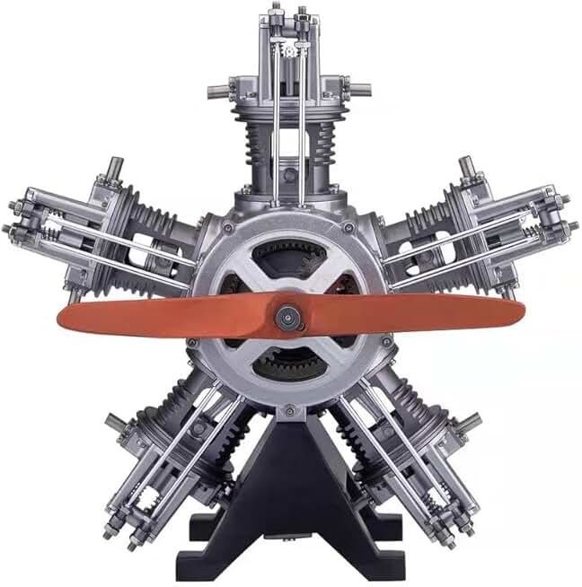 SainSmart Teching 5-Cylinder Mini Engine Build Kit, Model Engine Kit for Adults - Build Precision Metal Motor with Kids, DIY STEM Educational Toy, Gift and Decor, 1:6 Full Metal, 250+ Pcs