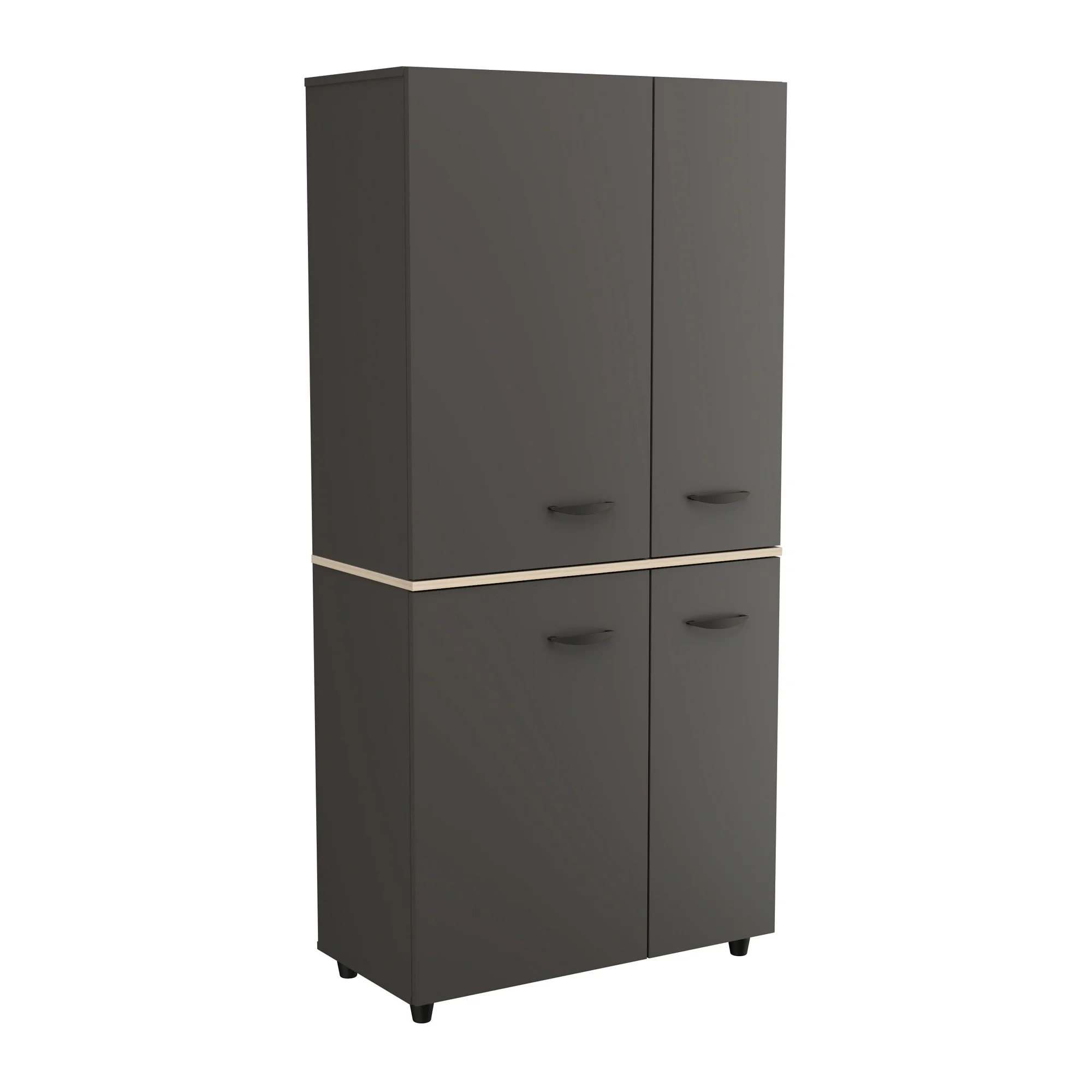 Inval 12-Shelf Garage Cabinet, Dark Gray and Maple