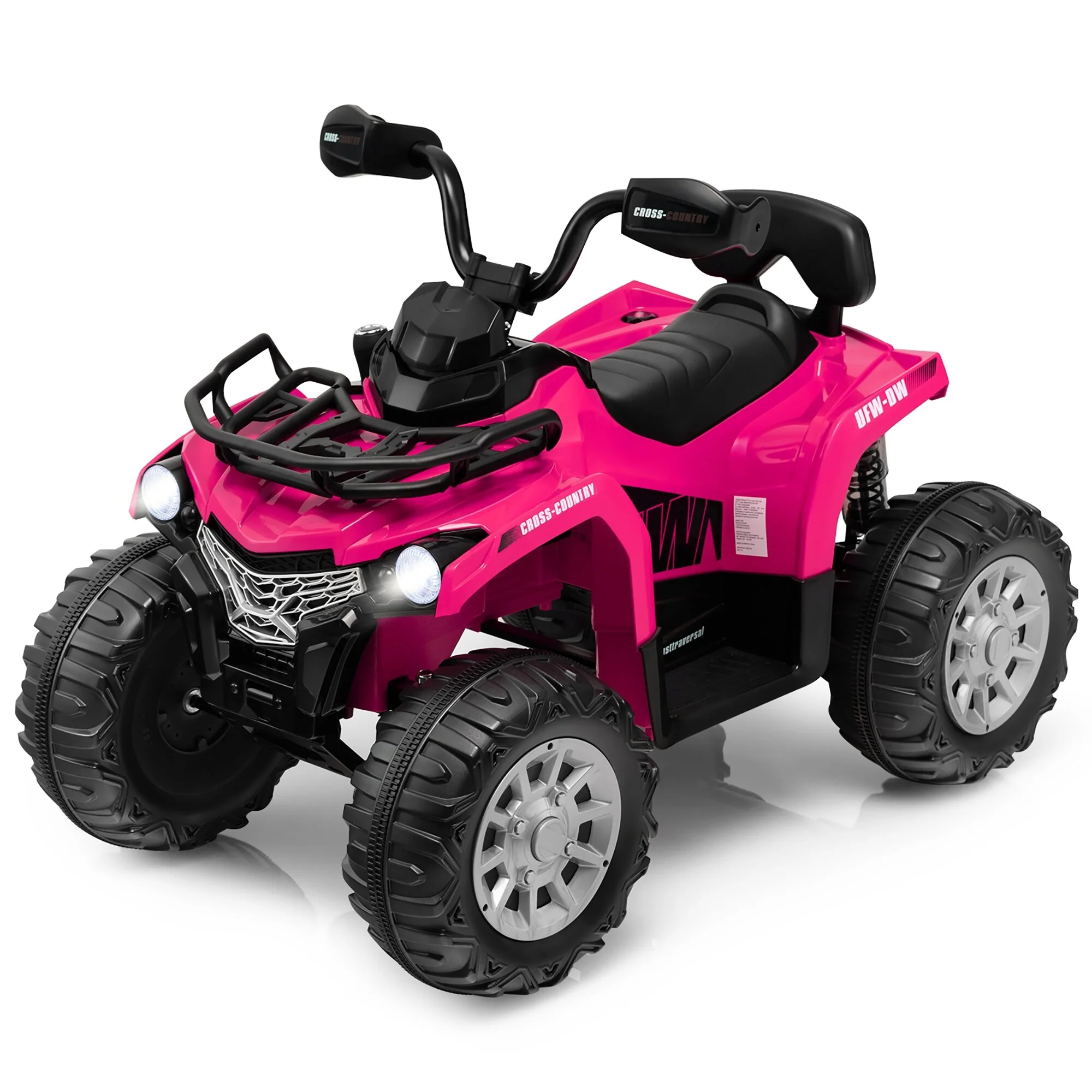 12V Kids Ride On ATV Electric 4Wheeler Quad 2 Speeds w/ Mp3&Headlights Pink