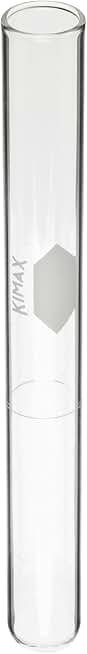 Kimble 45071-10 Glass Round Bottom 10mL Graduated Milk Testing Culture Tube, Clear (Case of 72)